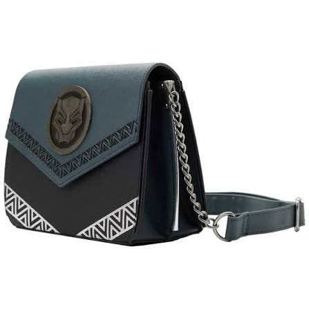 Loungefly Black Panther Distressed Metal Hardware Crossbody Bag