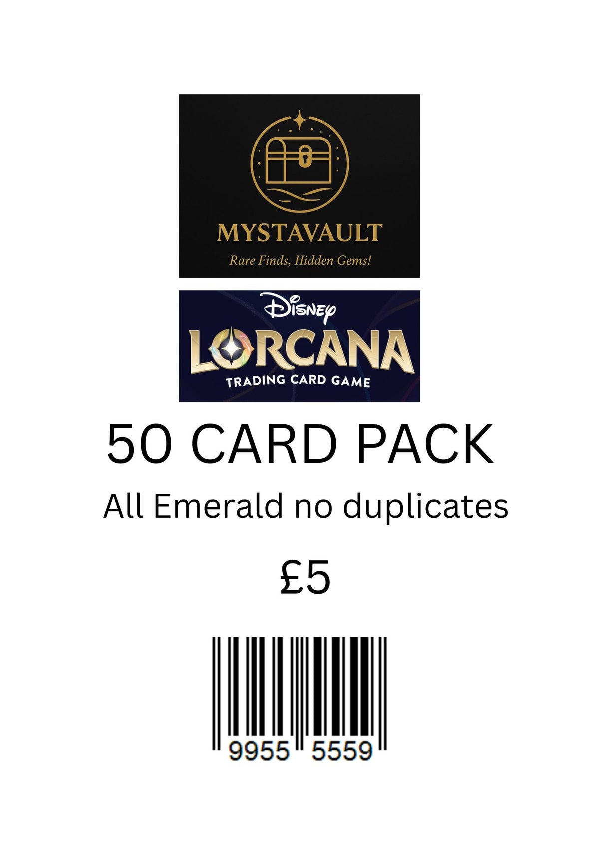 Lorcana Mystery Pack 50 CARD EMERALD PACK