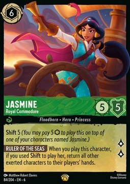 Lorcana - Jasmine - Royal Commodore - 84/204 - Azurite Sea - Legendary FOIL