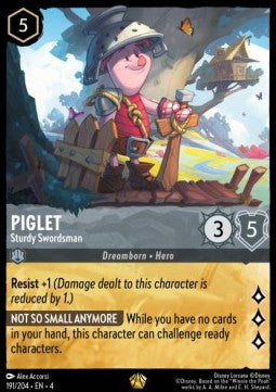 Lorcana - Piglet - Sturdy Swordsman - 191/204 - Ursula's Return - Legendary