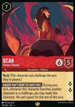 Lorcana - Scar - Vicious Cheater - 125/204 - Rise of the Floodborn - Legendary