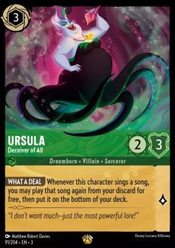 Lorcana - Ursula - Deceiver of All - 91/204 - Into The Inklands - Legendary FOIL