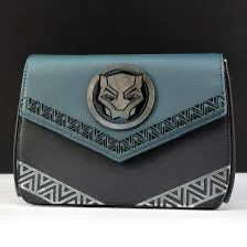 Loungefly Black Panther Distressed Metal Hardware Crossbody Bag