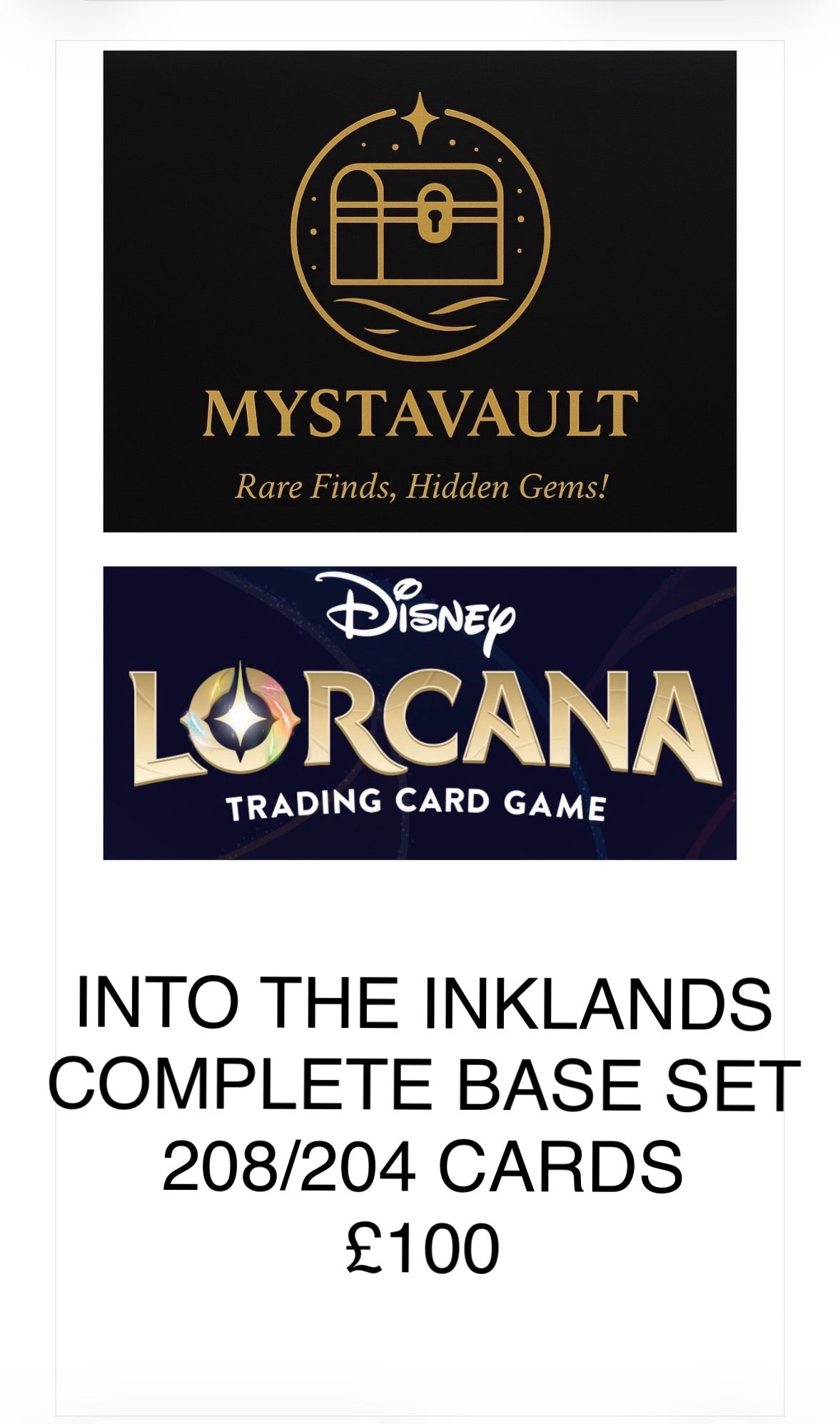 Lorcana - Into the Inklands - Complete 208/204 Base Card Set
