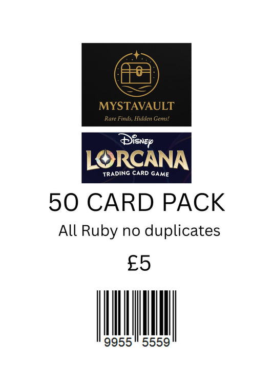 Lorcana Mystery Pack 50 CARD RUBY PACK