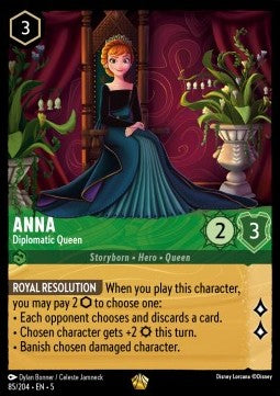 Lorcana - Anna - Diplomatic Queen - 85/204 - Shimmering Skies - Legendary