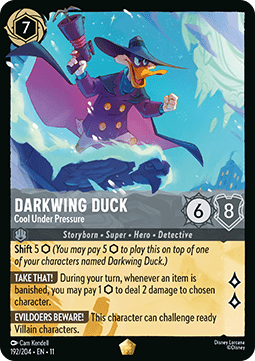 Lorcana - Darkwing Duck - Cool Under Pressure - 192/204 - Winterspell - Legendary
