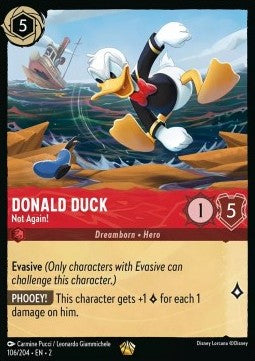 Lorcana - Donald Duck - Not Again - 106/204 - Rise of the Floodborn - Legendary