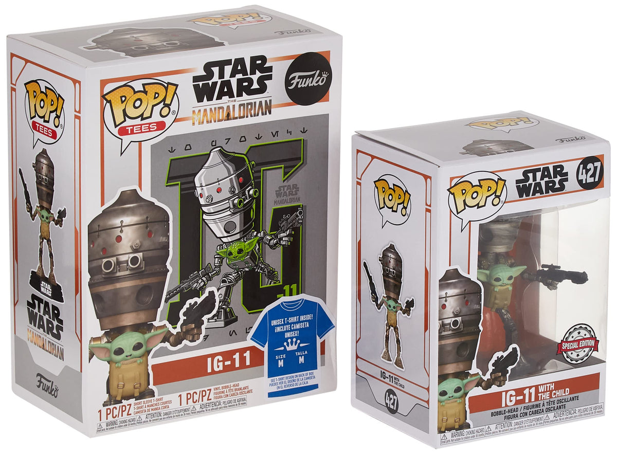 Funko Pop! Tees Star Wars The Mandalorian IG-11 Child in Satchel - Size XL