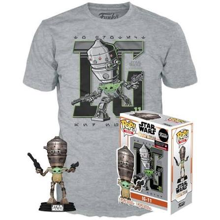 Funko Pop! Tees Star Wars The Mandalorian IG-11 Child in Satchel - Size XL