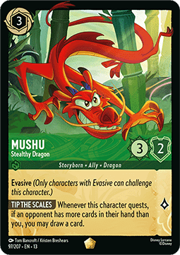 Lorcana - Mushu - Stealthy Dragon - 97/207 - Attack of the Vines - Lengedary FOIL