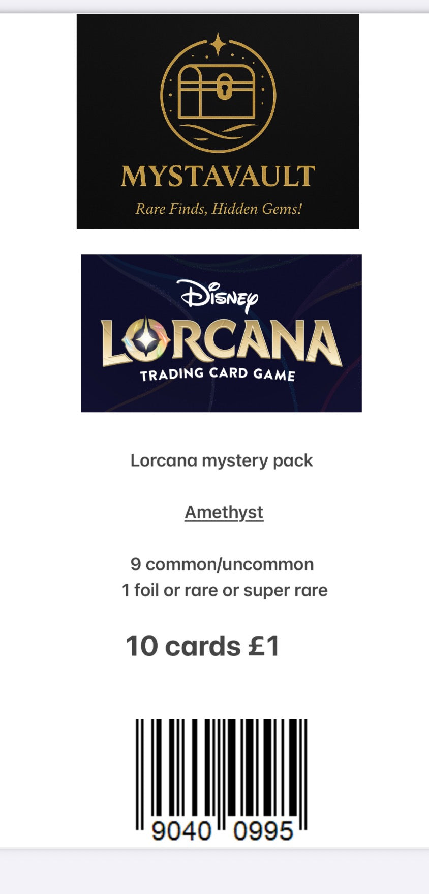 Lorcana  mystery pack Amethyst