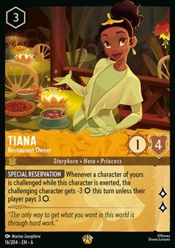Lorcana - Tiana - Restaurant Owner - 16/204 - Azurite Sea - Legendary FOIL